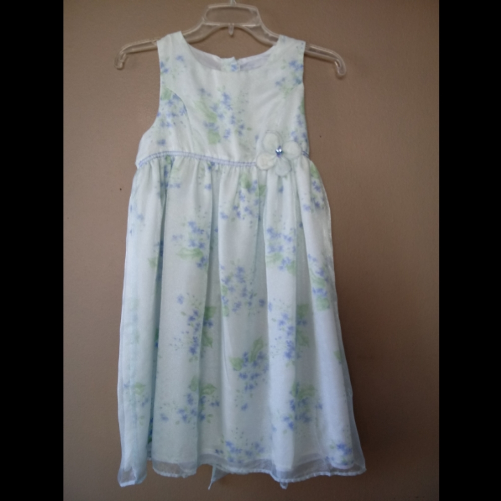 Girls Organza Overlay Floral Dress
